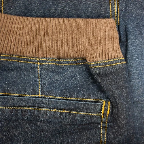 Bigdude Jersey Waistband Denim Shorts Dark Wash - Image 6