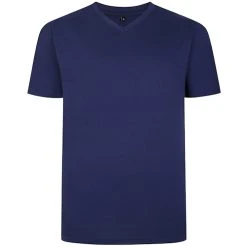 Bigdude Plain V-Neck T-Shirt Navy