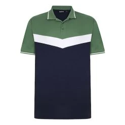 Bigdude Chevron Polo Shirt Navy/Deep Green Tall