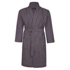 Bigdude Woven Check Dressing Gown Burgundy