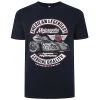 Bigdude Motorcycle Print T-Shirt Navy