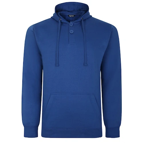 Bigdude Buttoned Pullover Hoody Deep Blue