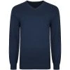 Bigdude Plain V Neck Knitted Jumper Navy