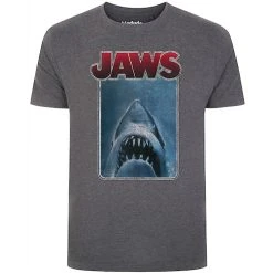 Bigdude Official Jaws Print T-Shirt Charcoal