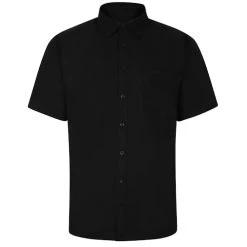Bigdude Button Down Oxford Short Sleeve Shirt Black Tall