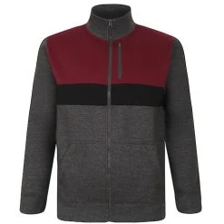 Bigdude Full Zip Colour Block Jacket Charcoal