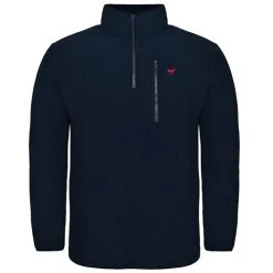 Bigdude 1/4 Zip Fleece Pullover Navy