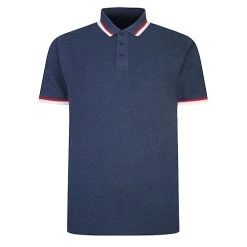 Bigdude Contrast Pique Polo Shirt Dark Denim