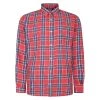 Bigdude Button Down Long Sleeve Check Shirt Light Red