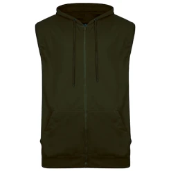 Bigdude Loop Back Sleeveless Hoody Khaki Tall
