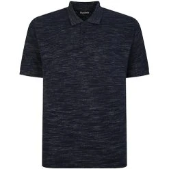 Bigdude Vintage Inkjet Marl Polo Shirt Navy