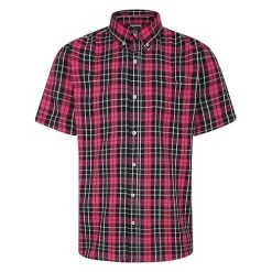 Bigdude Short Sleeve Check Shirt Magenta