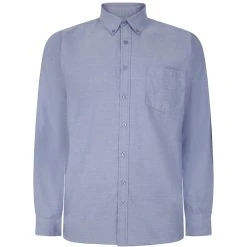 Bigdude Button Down Oxford Long Sleeve Shirt Royal Blue