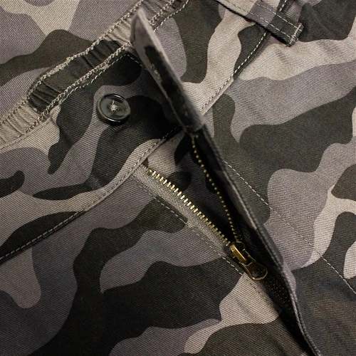 Bigdude Elasticated Waist Camo Cargo Trousers Charcoal - Image 5