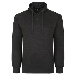 Bigdude Buttoned Pullover Hoody Charcoal
