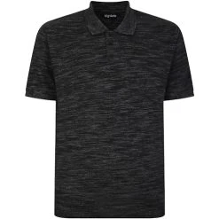 Bigdude Vintage Inkjet Marl Polo Shirt Black