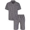 Bigdude Woven Checked Pyjama Set Navy/White