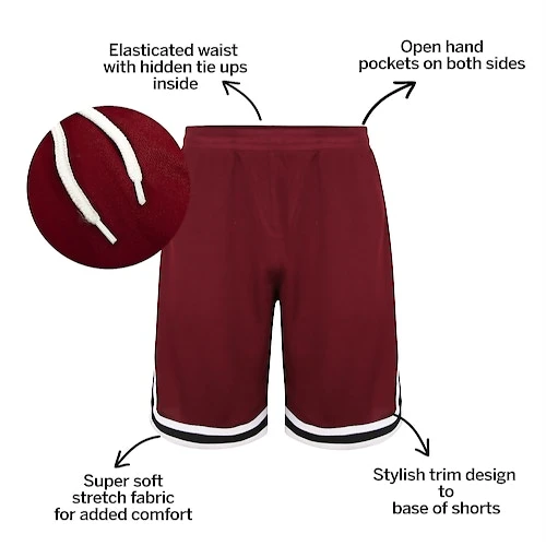 Bigdude Performance Shorts Burgundy - Image 3
