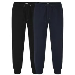 Bigdude Basic Cuffed Joggers Twin Pack Black/Navy