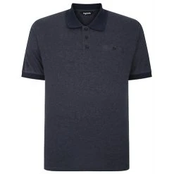 Bigdude Buttoned Pocket Polo Shirt Navy Marl