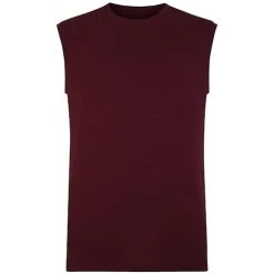 Bigdude Plain Sleeveless T-Shirt Burgundy Tall