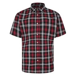 Bigdude Short Sleeve Check Shirt Red Tall