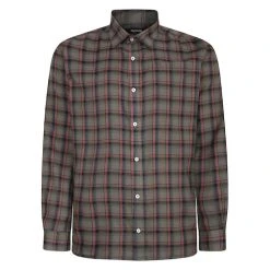 Bigdude Long Sleeve Check Shirt Grey