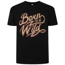 Bigdude Born To Be Wild Print T-Shirt Black Tall