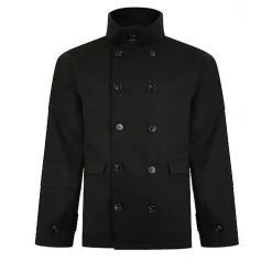 Bigdude Double Breasted Coat Black