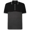 Bigdude Colour Block Zipped Polo Shirt Black/Charcoal