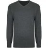 Bigdude Plain V Neck Knitted Jumper Charcoal