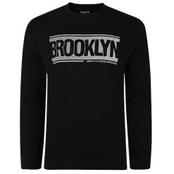 Bigdude Brooklyn Print Jumper Black