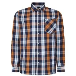 Bigdude Long Sleeve Check Shirt Orange Tall