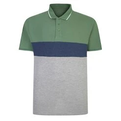 Bigdude Colour Block Pique Polo Deep Green