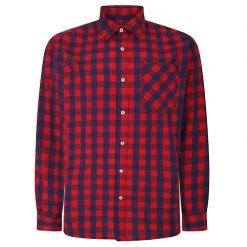 Bigdude Gingham Long Sleeve Shirt Red Tall