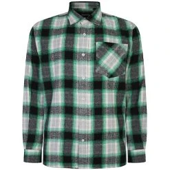 Bigdude Summer Long Sleeve Flannel Shirt Green Tall