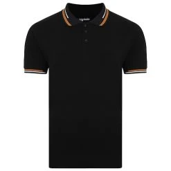 Bigdude Designer Tipped Polo Shirt Black