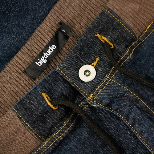 Bigdude Jersey Waistband Denim Shorts Dark Wash - Image 7