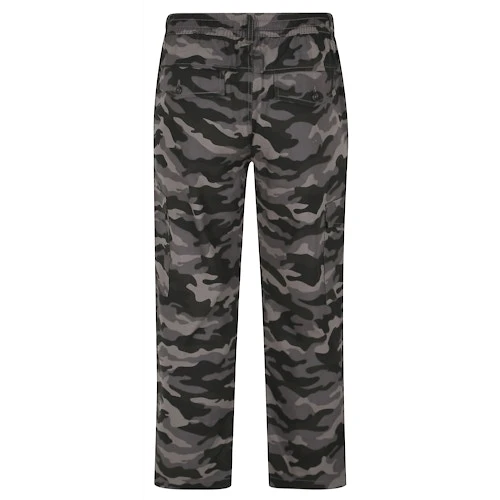 Bigdude Elasticated Waist Camo Cargo Trousers Charcoal - Image 3