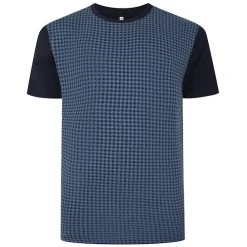 Bigdude Hounds Tooth Smart T-Shirt Navy