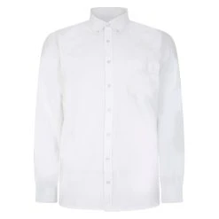Bigdude Button Down Oxford Long Sleeve Shirt White