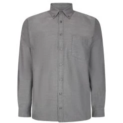 Bigdude Button Down Oxford Long Sleeve Shirt Charcoal