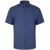 Bigdude All Over Abstract Print Short Sleeve Poplin Shirt Blue