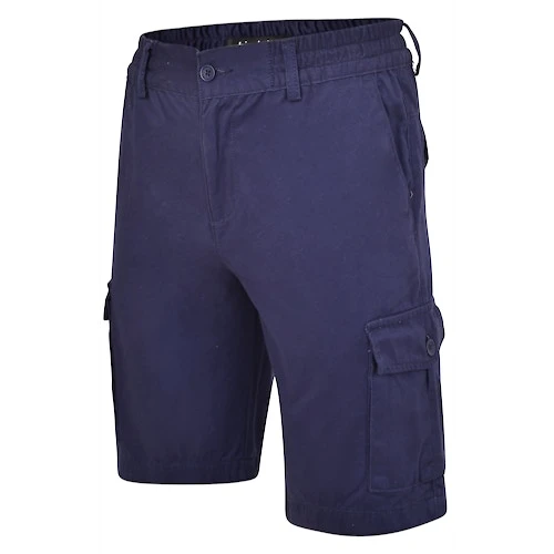 Bigdude Elasticated Waist Cargo Shorts Navy - Image 3