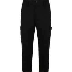 Bigdude Elasticated Waist Cargo Trousers Black