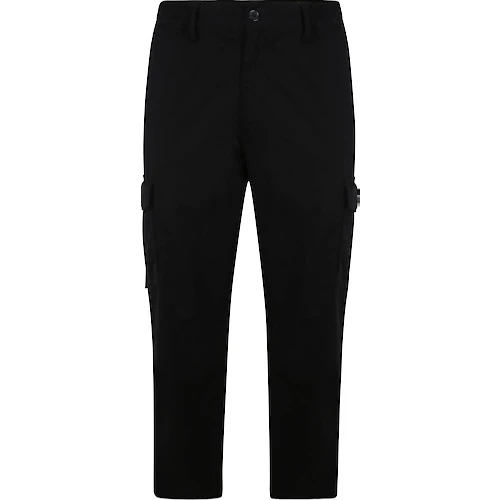 Bigdude Elasticated Waist Cargo Trousers Black