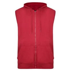 Bigdude Loop Back Sleeveless Hoody Burgundy Tall