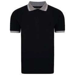 Bigdude Contrast Tipped Polo Shirt Navy Tall