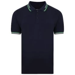 Bigdude Designer Tipped Polo Shirt Navy