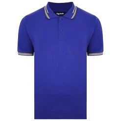 Bigdude Designer Tipped Polo Shirt Cobalt Blue